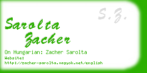 sarolta zacher business card